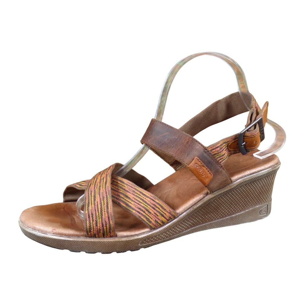 KEEN Skyline Women Wedge Sandal Size 10 Outdoor Travel Brown Multi-Color Strap